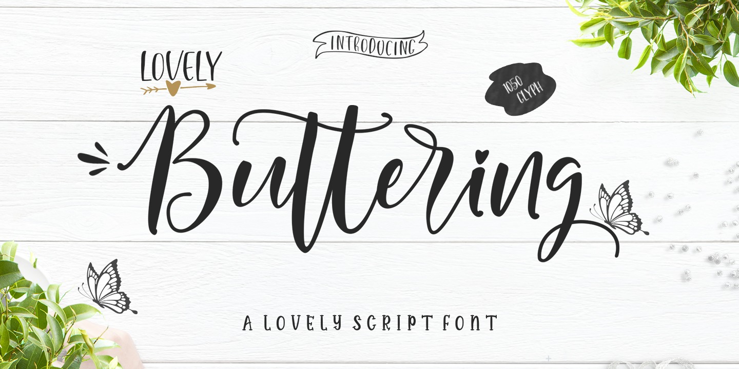 Lovely Buttering Script Font preview